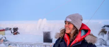 Julienne Stroeve on ship in Arctic Ocean Julienne Stroeve on ship in Arctic Ocean